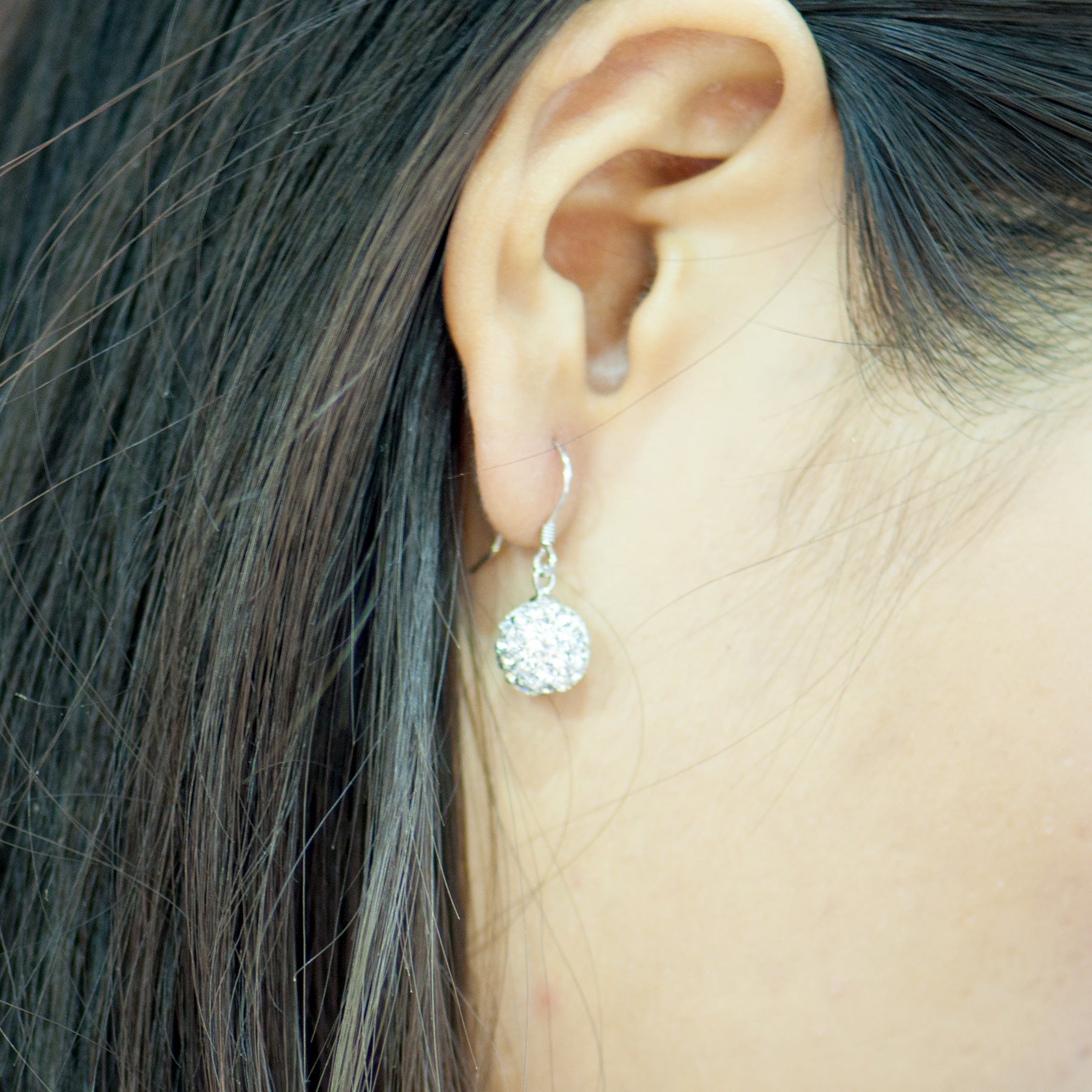 Shining Ball CZ 925 Sterling Sliver Dangling Earrings