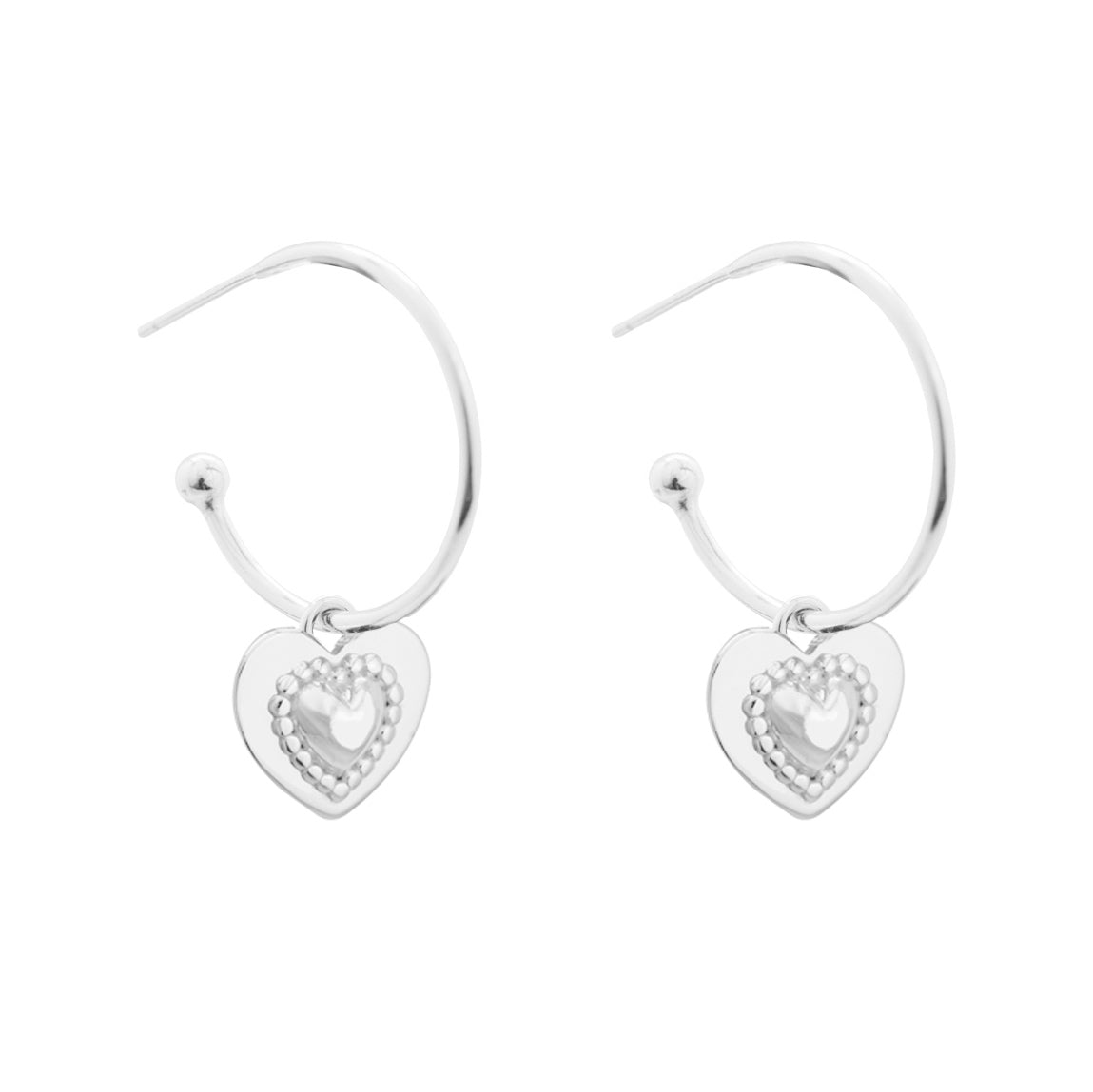 Two Ways Wear Pink  Heart 925 Sterling Silver Dangling Earrings