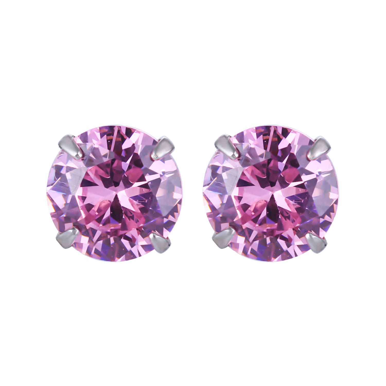 CZ Round Studs 925 Sterling Silver Earrings
