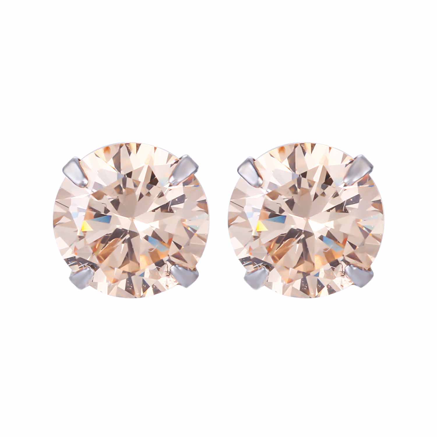 CZ Round Studs 925 Sterling Silver Earrings