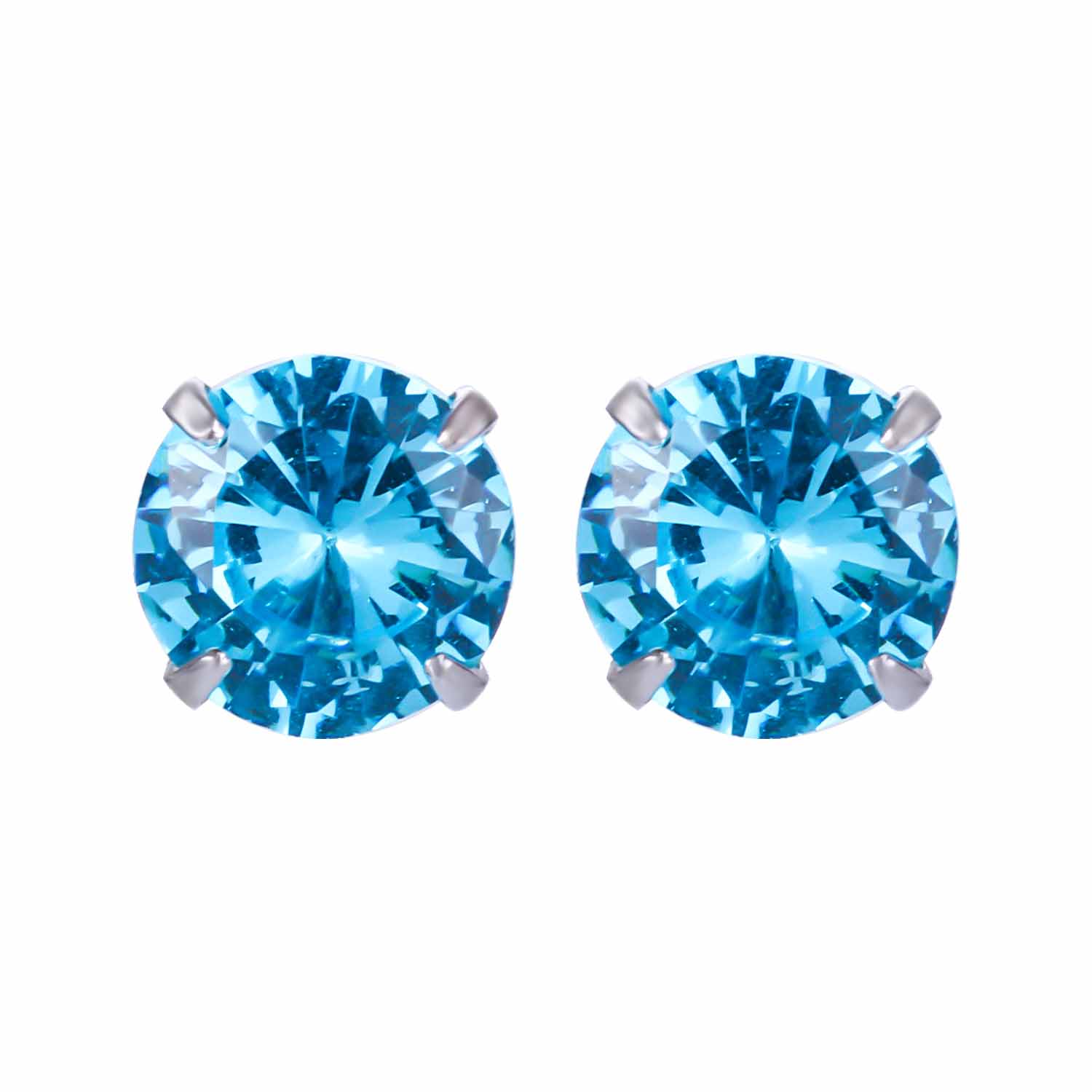 CZ Round Studs 925 Sterling Silver Earrings