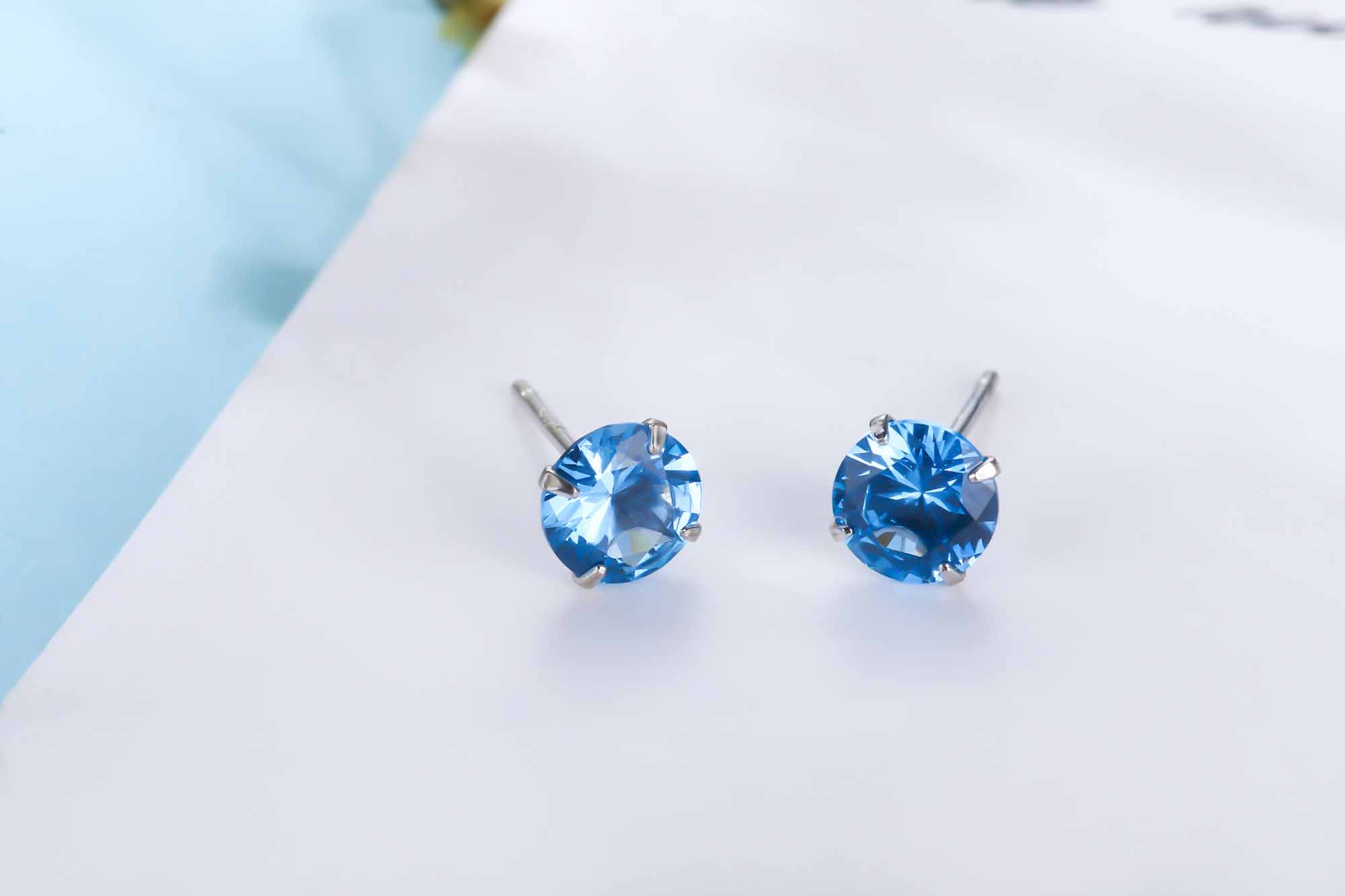 CZ Round Studs 925 Sterling Silver Earrings
