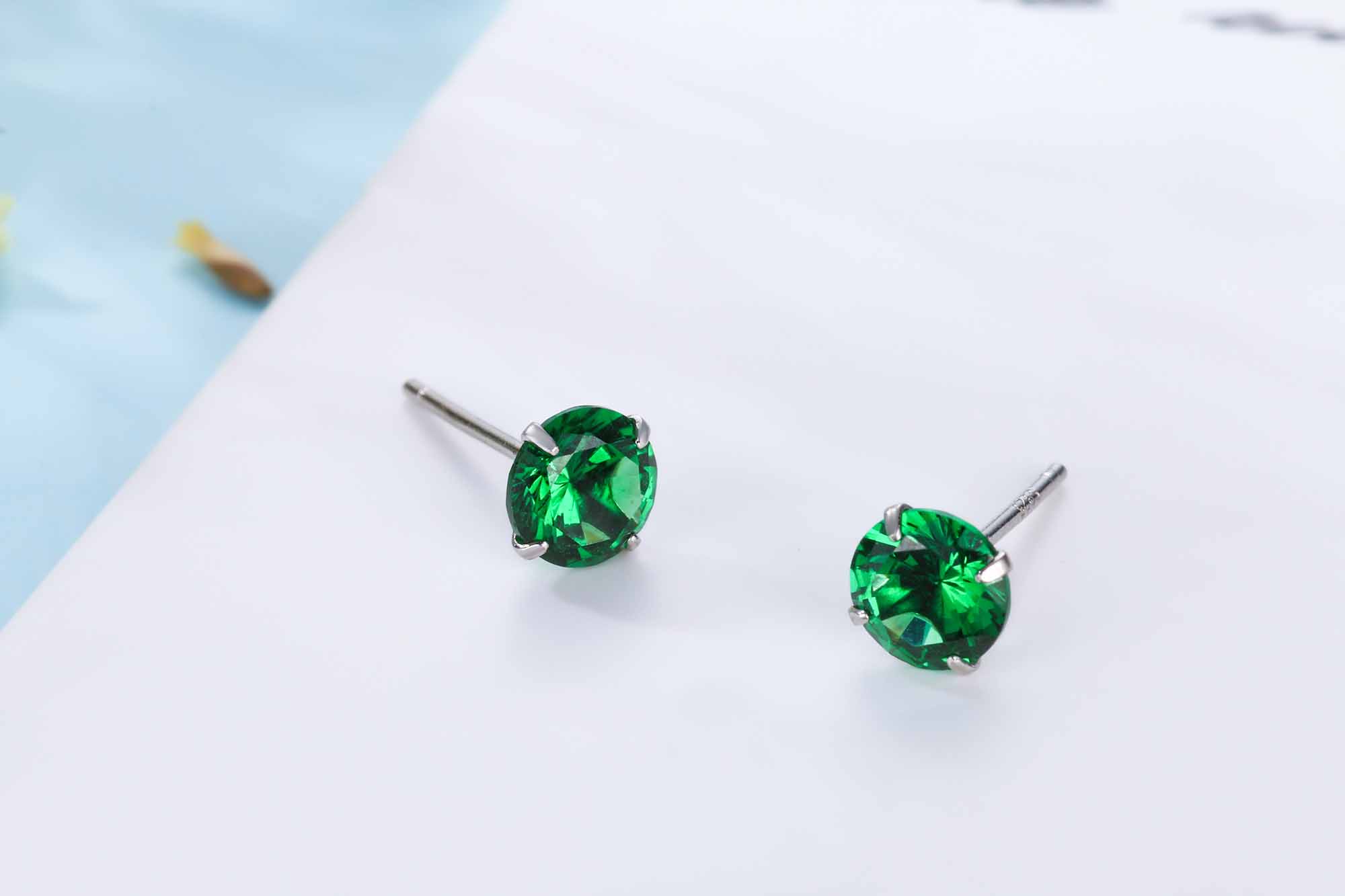 CZ Round Studs 925 Sterling Silver Earrings