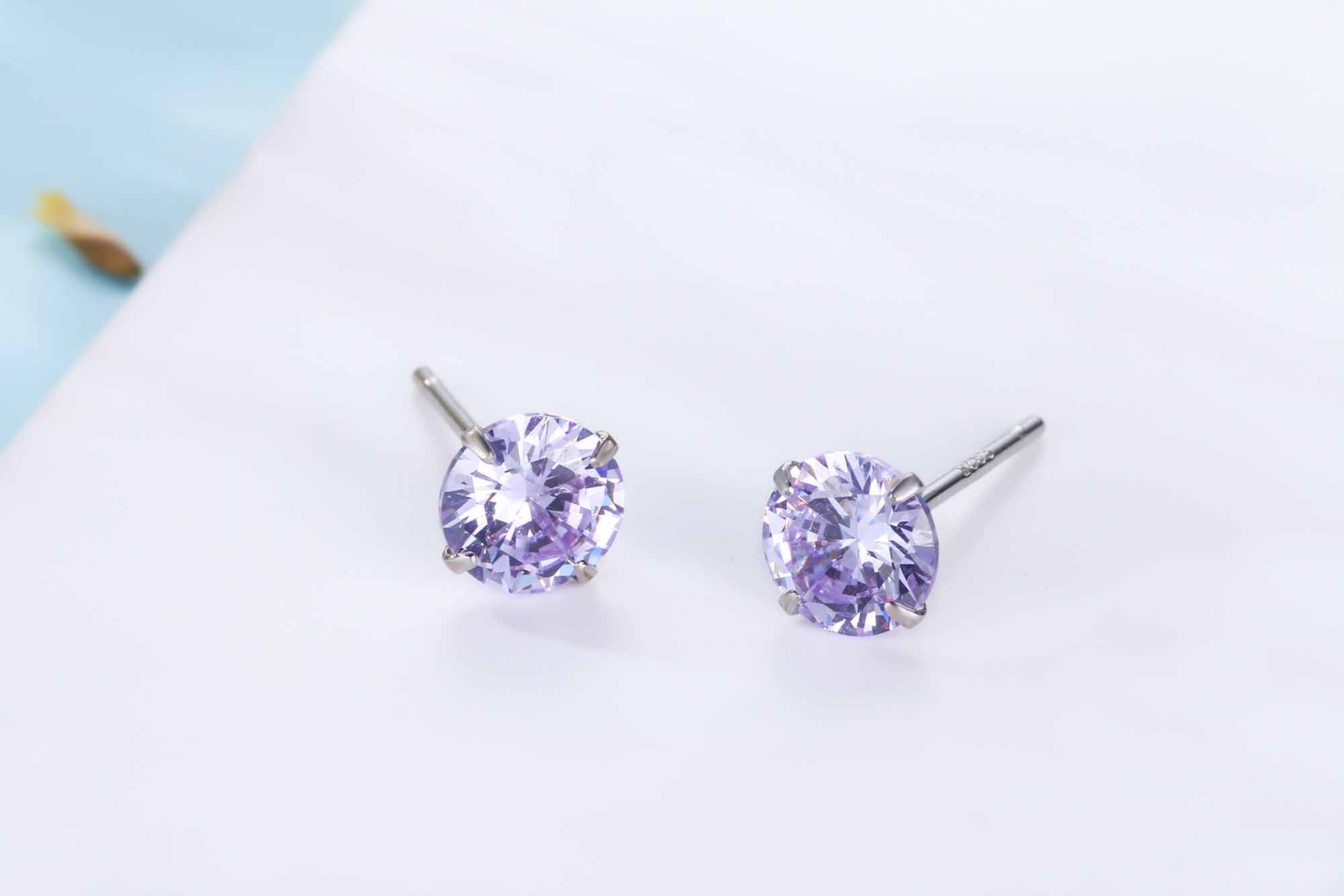 CZ Round Studs 925 Sterling Silver Earrings