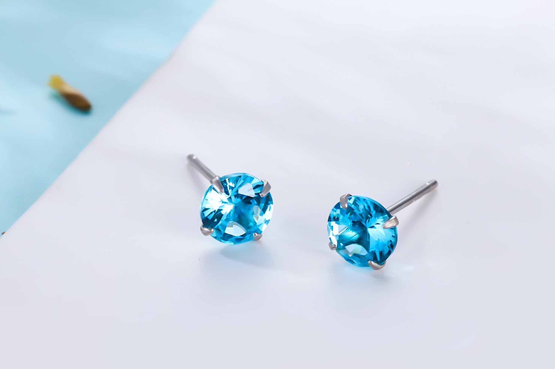 CZ Round Studs 925 Sterling Silver Earrings