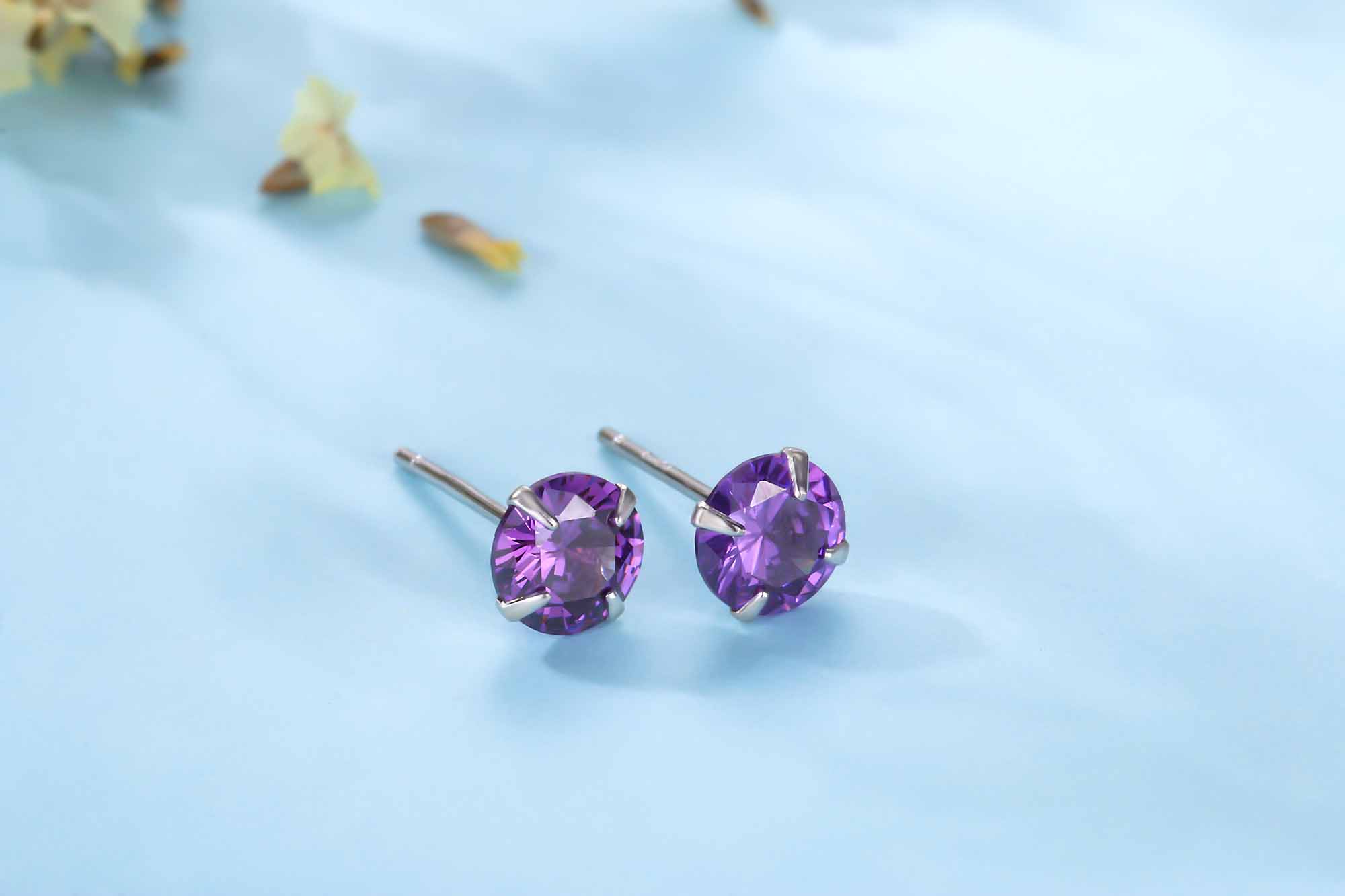 CZ Round Studs 925 Sterling Silver Earrings