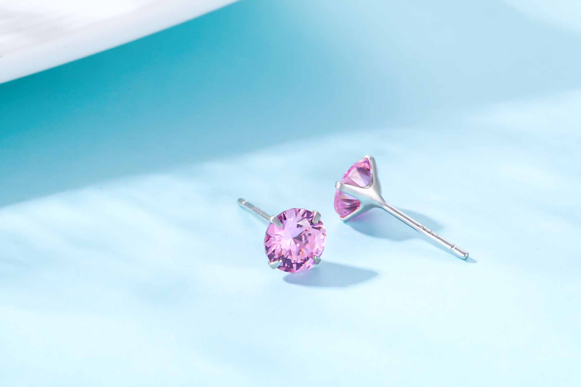 CZ Round Studs 925 Sterling Silver Earrings