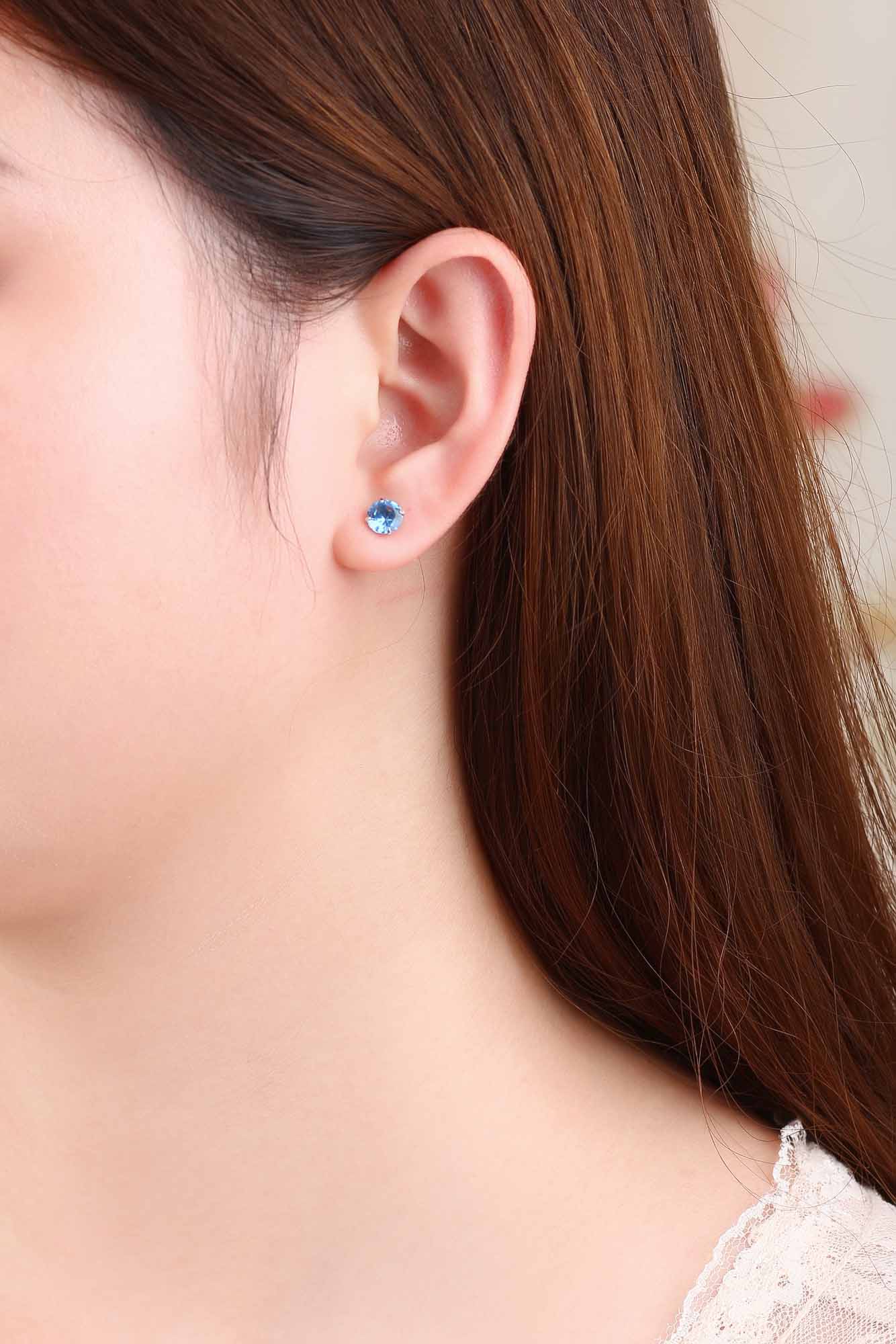 CZ Round Studs 925 Sterling Silver Earrings