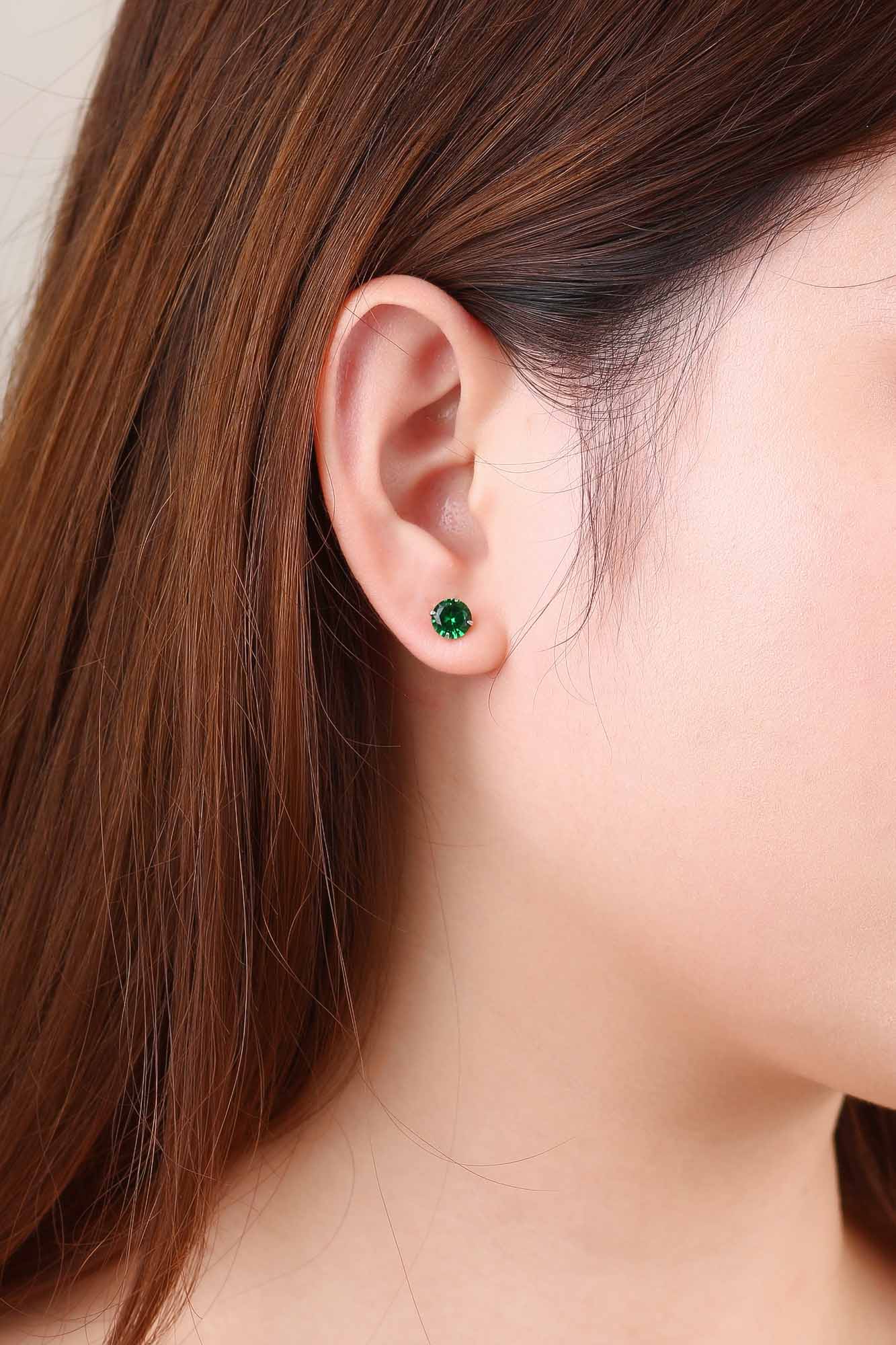 CZ Round Studs 925 Sterling Silver Earrings