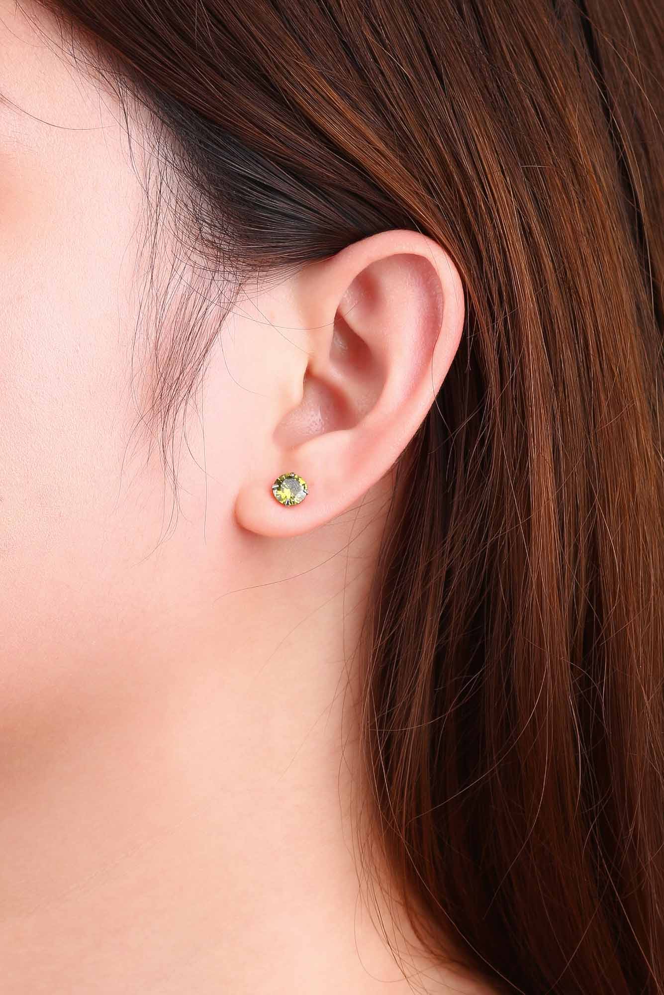CZ Round Studs 925 Sterling Silver Earrings