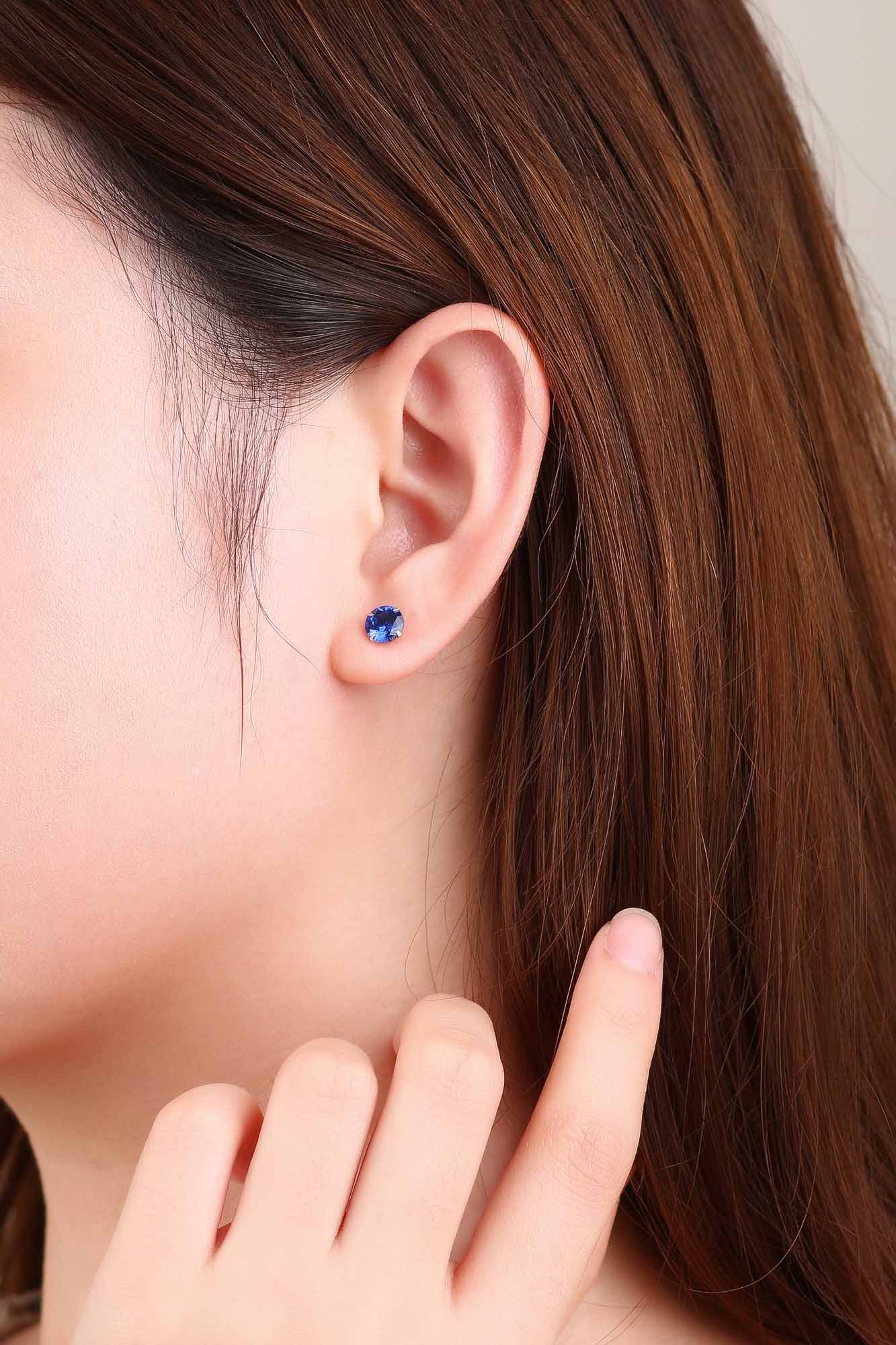 CZ Round Studs 925 Sterling Silver Earrings