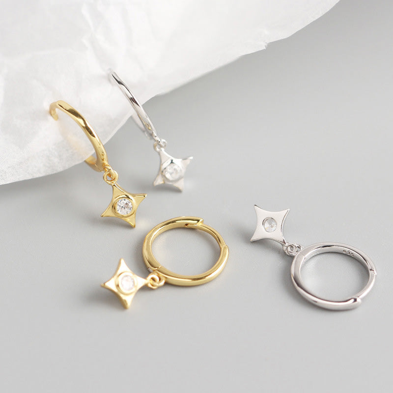 CZ Rhombus 925 Sterling Silver Earrings