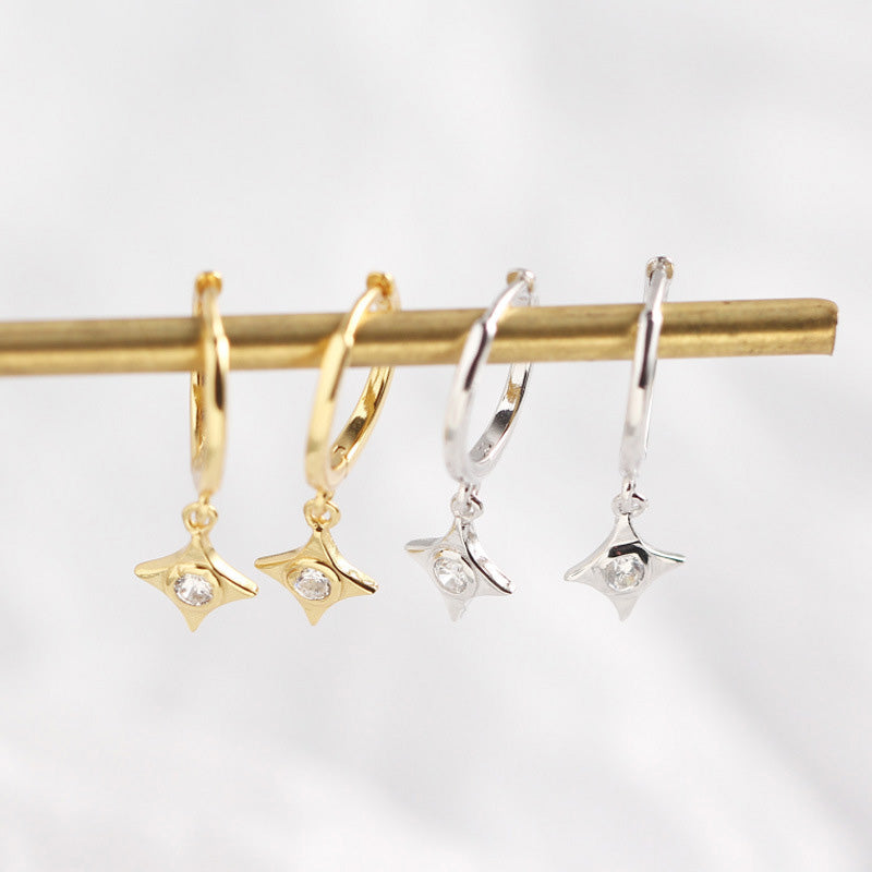 CZ Rhombus 925 Sterling Silver Earrings