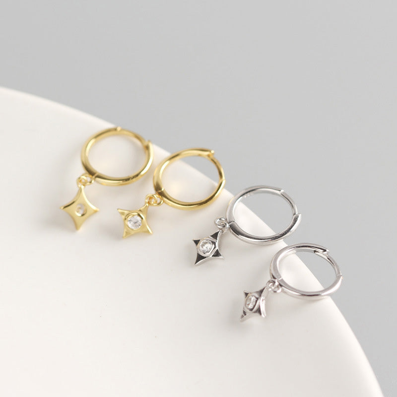 CZ Rhombus 925 Sterling Silver Earrings