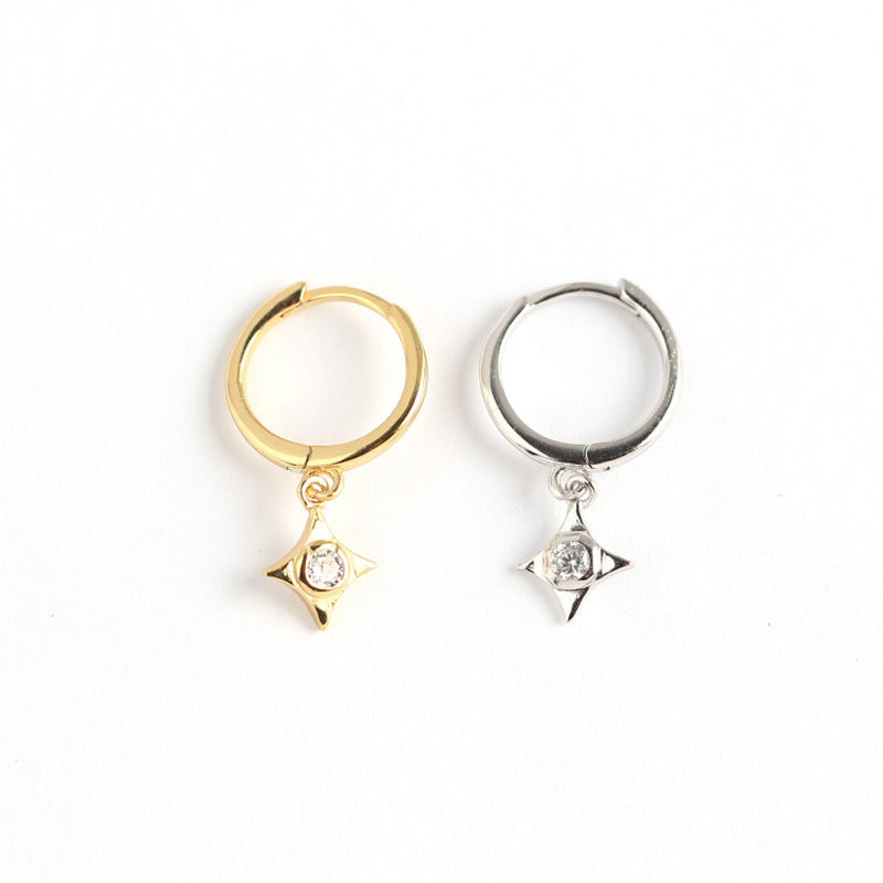 CZ Rhombus 925 Sterling Silver Earrings