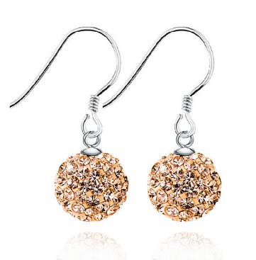 Shining Ball CZ 925 Sterling Sliver Dangling Earrings
