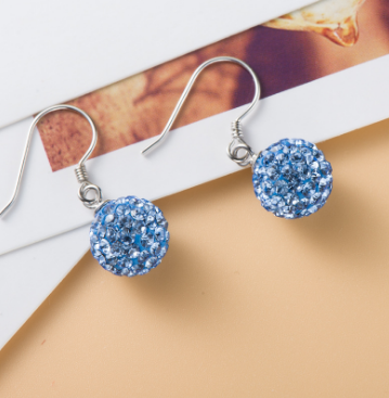Shining Ball CZ 925 Sterling Sliver Dangling Earrings