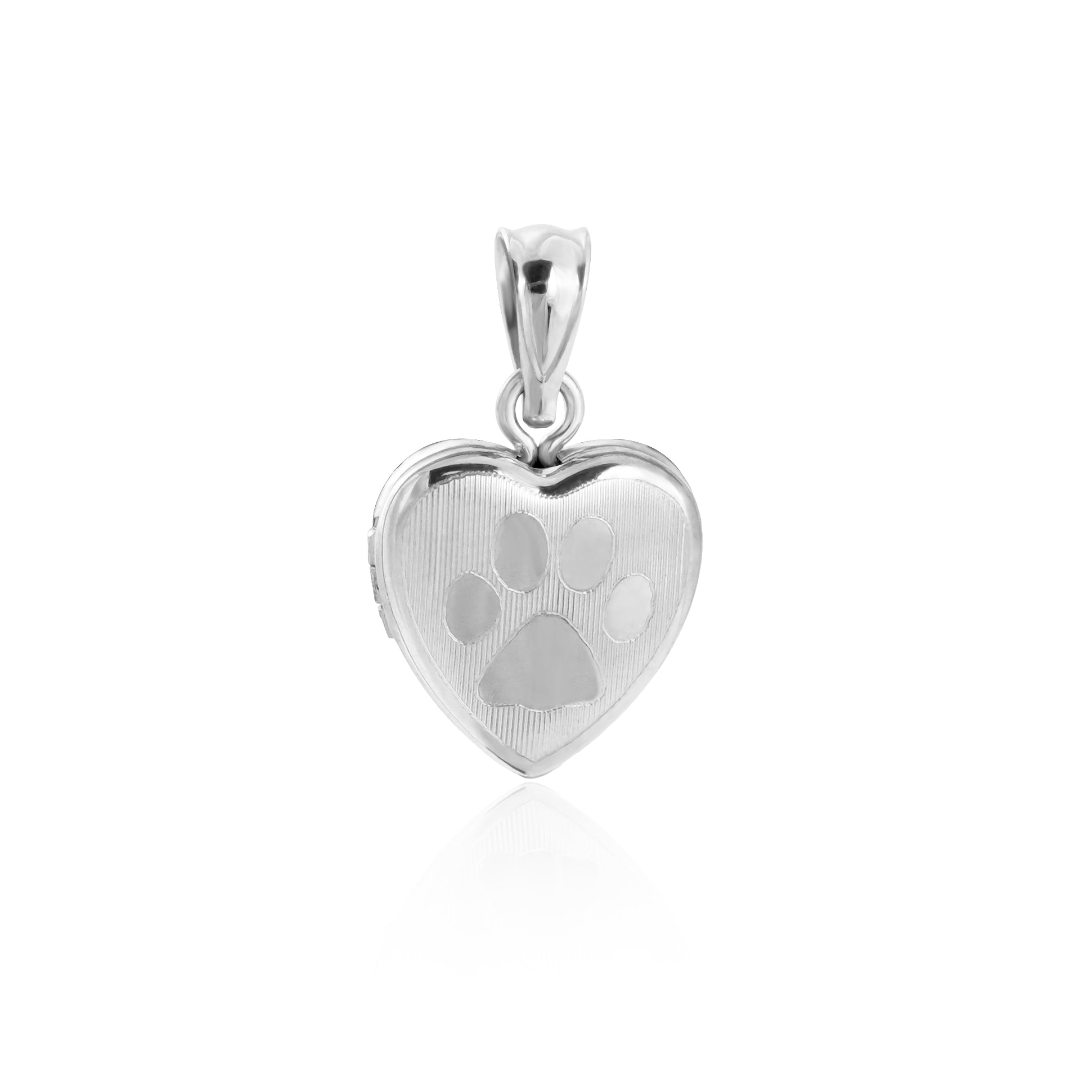 Animal Footprint 925 Sterling Silver Heart Locket Necklace Pendant