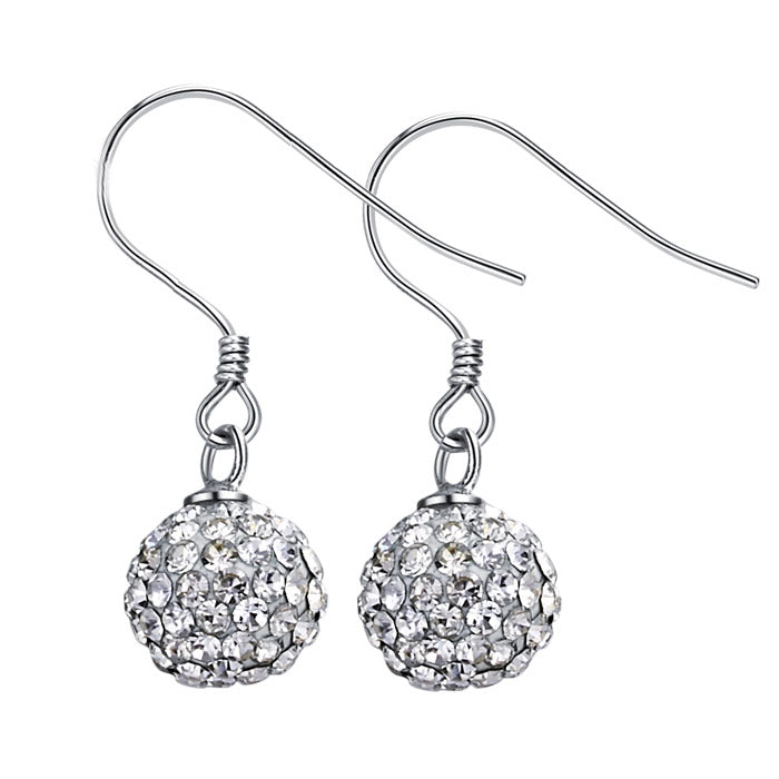 Shining Ball CZ 925 Sterling Sliver Dangling Earrings